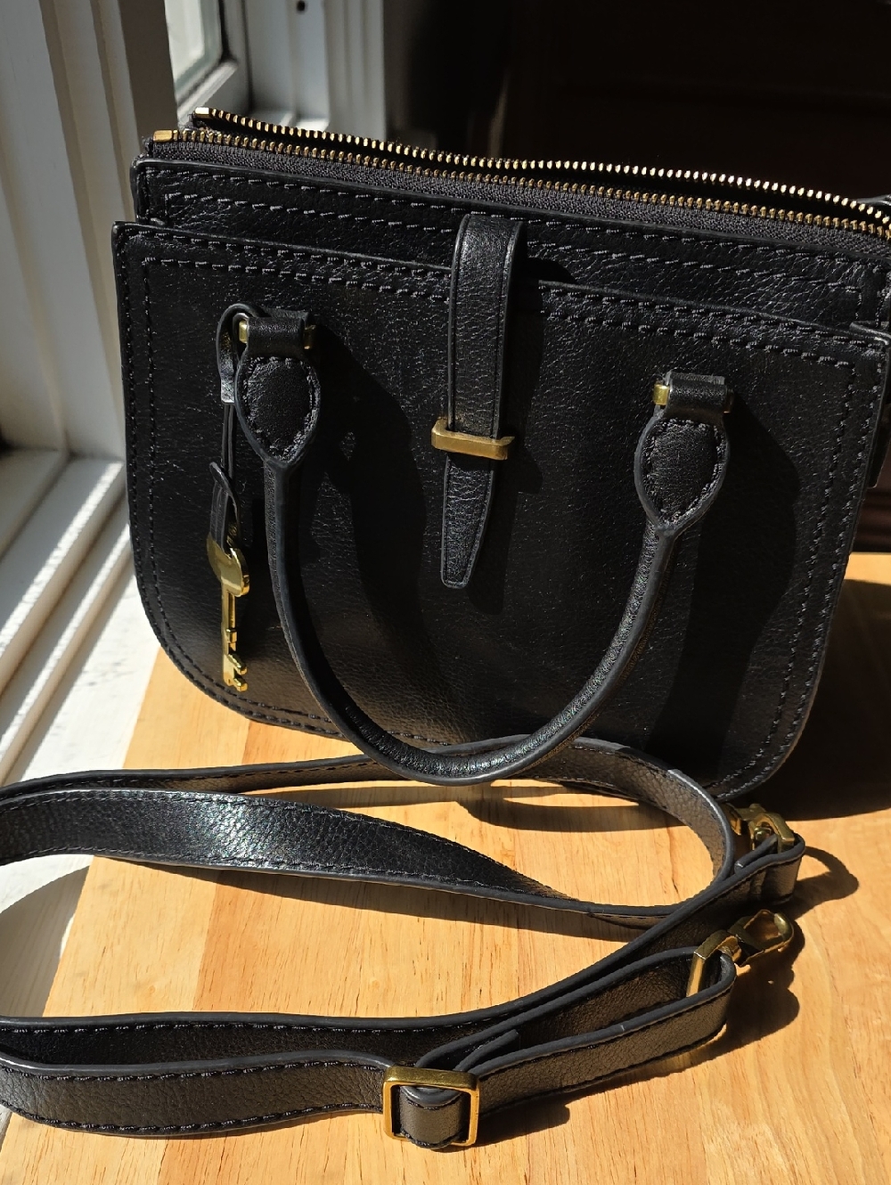 Fossil Ryder Mini Satchel Black Leather